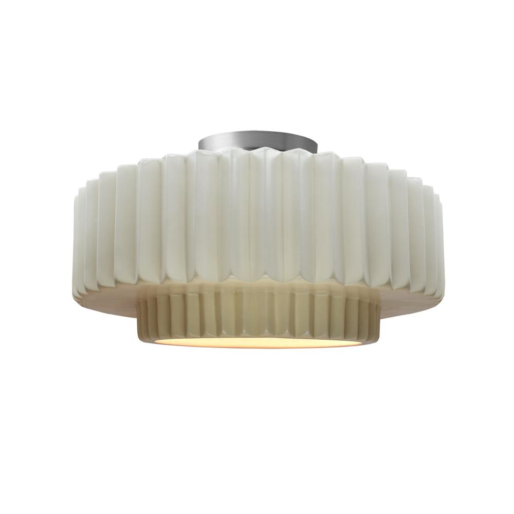 Medium Tier Pleated LED Semi-Flush