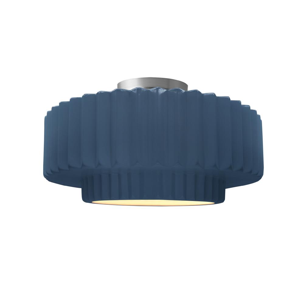 Medium Tier Pleated Semi-Flush