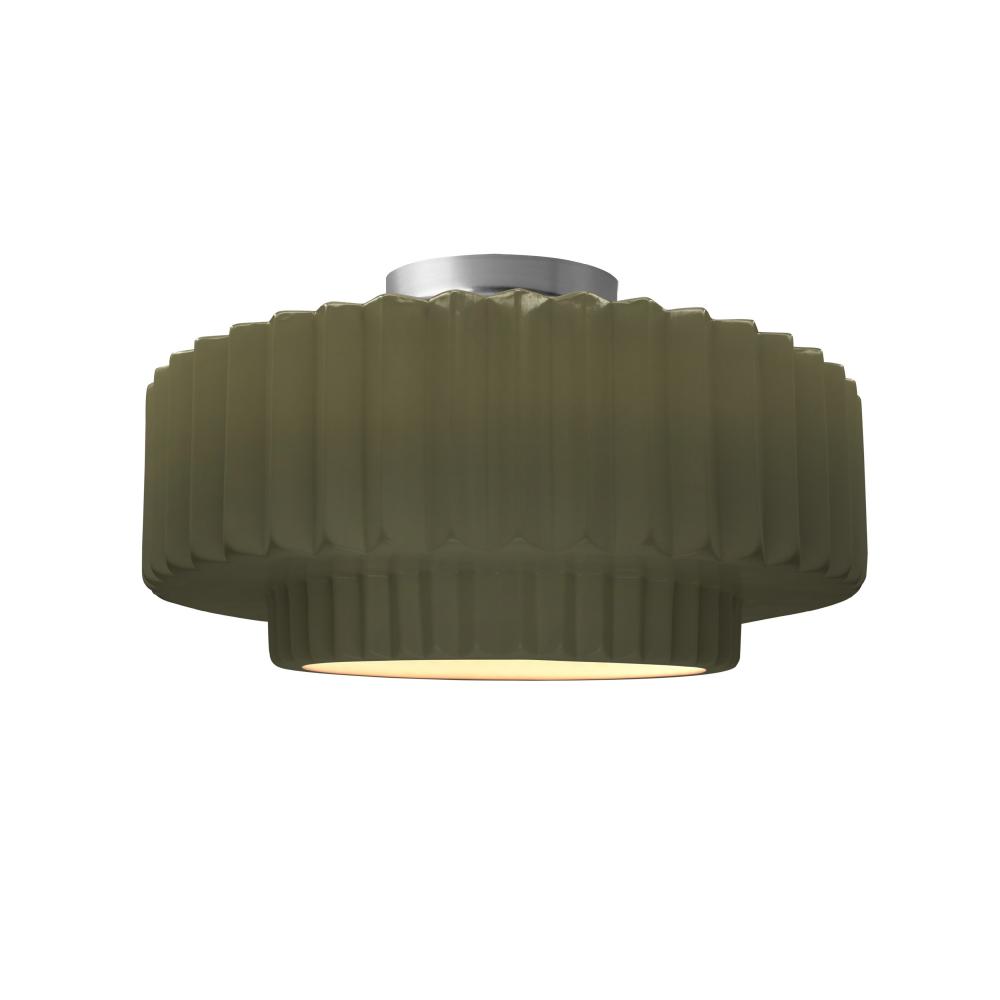 Medium Tier Pleated LED Semi-Flush