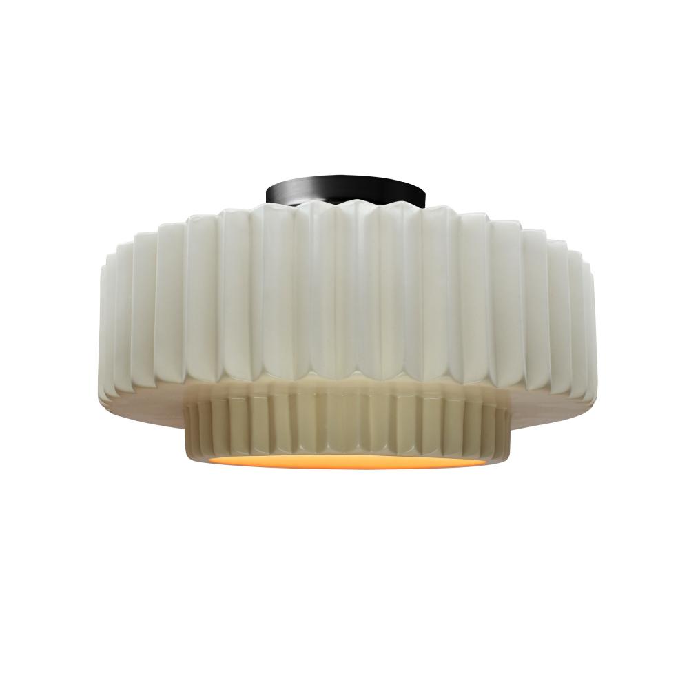 Medium Tier Pleated LED Semi-Flush