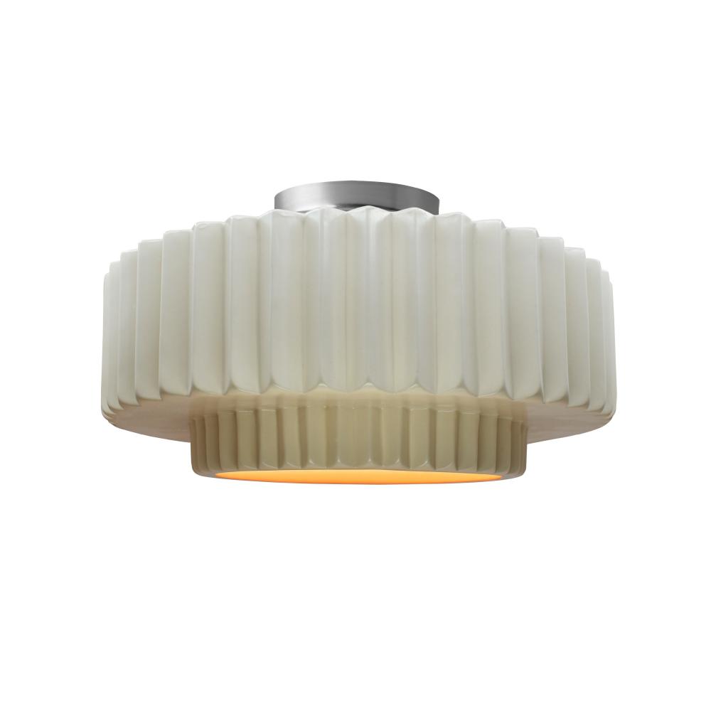 Medium Tier Pleated LED Semi-Flush