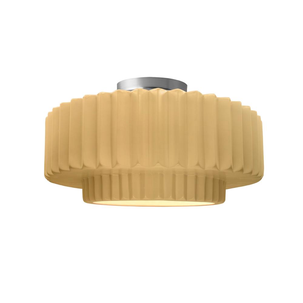 Medium Tier Pleated Semi-Flush