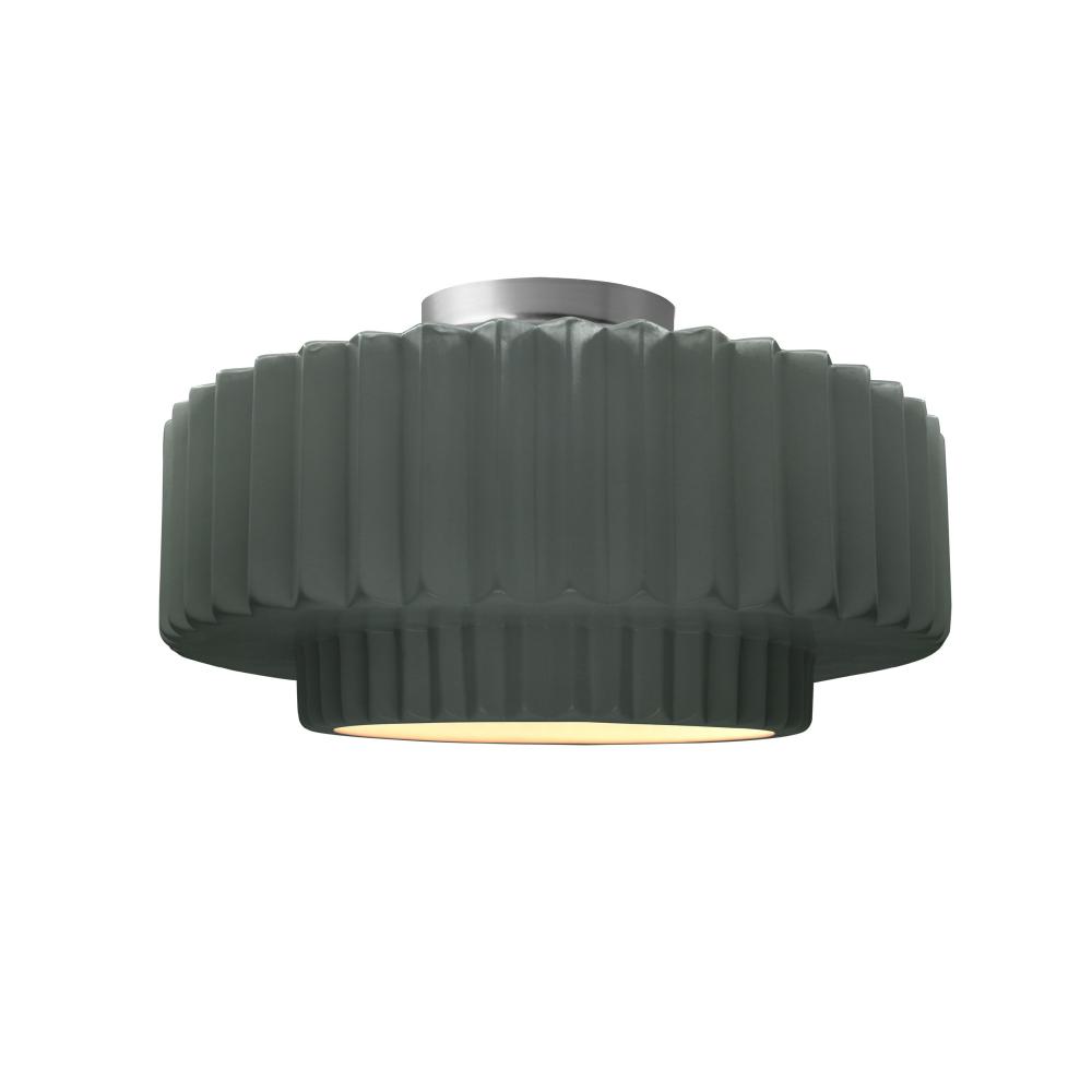 Medium Tier Pleated LED Semi-Flush