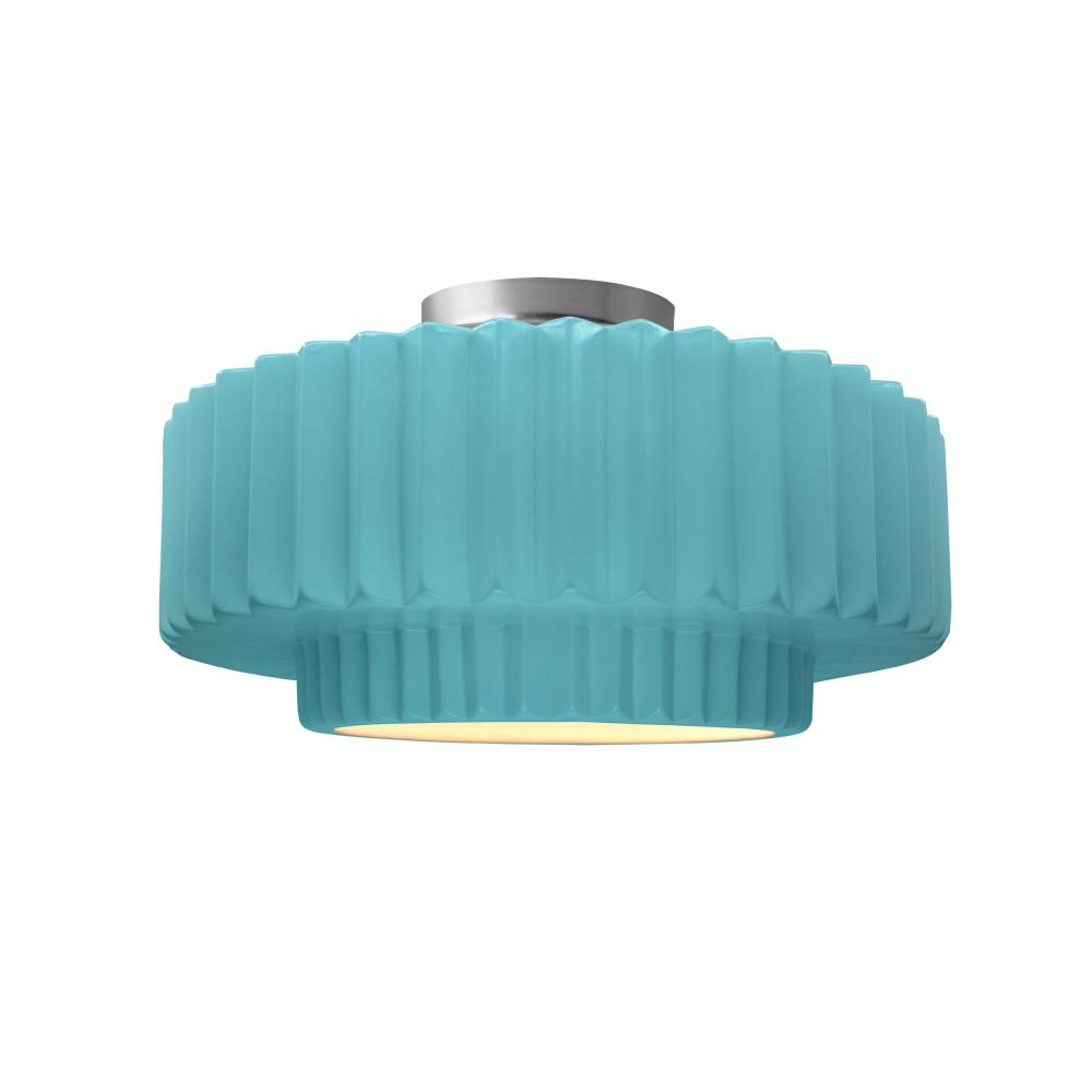 Medium Tier Pleated LED Semi-Flush