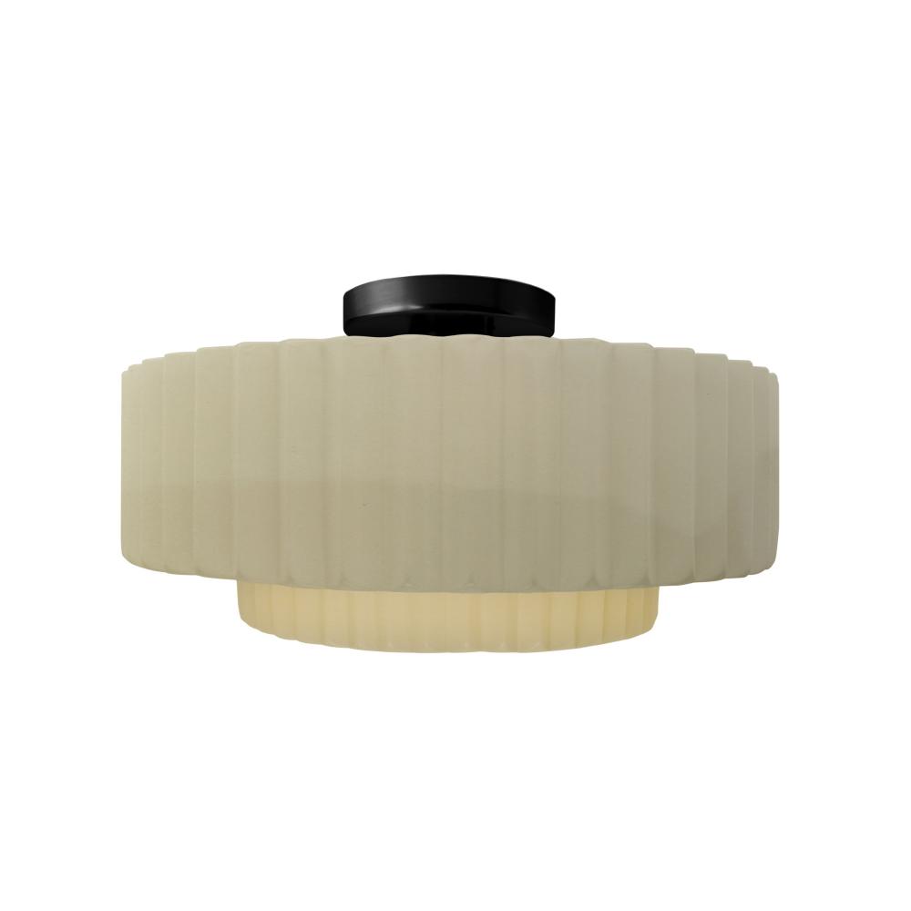 Medium Tier Pleated Semi-Flush