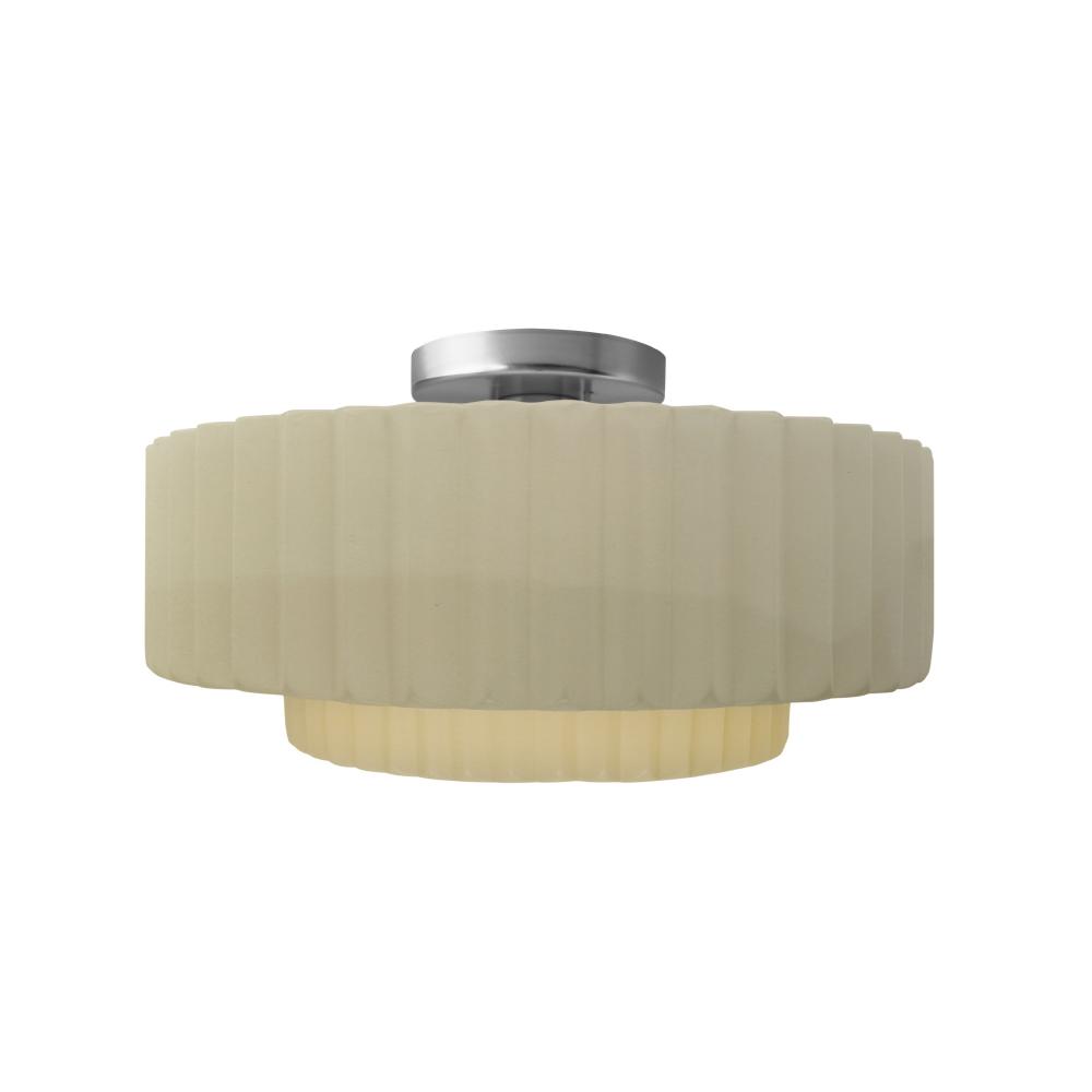 Medium Tier Pleated LED Semi-Flush