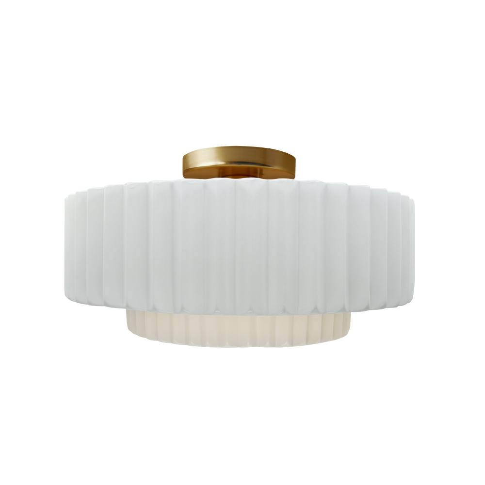 Medium Tier Pleated LED Semi-Flush