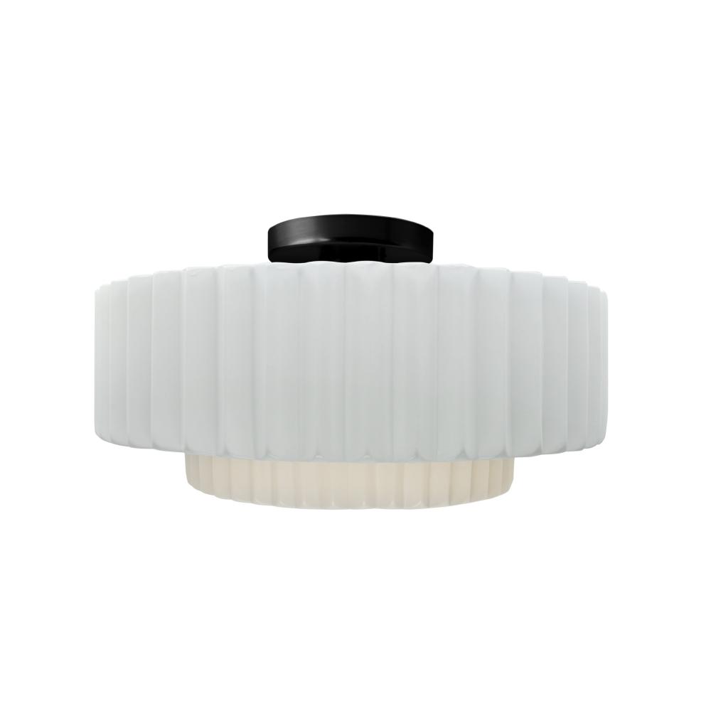 Medium Tier Pleated LED Semi-Flush