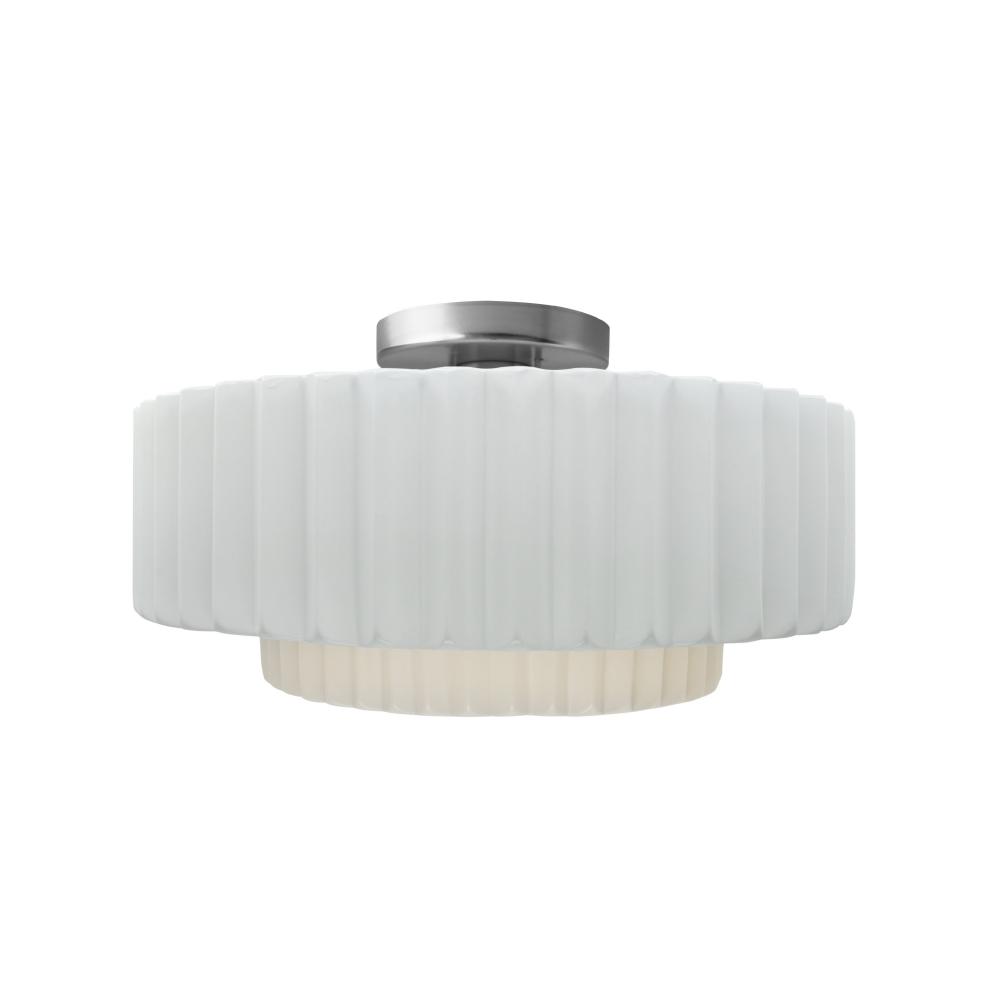 Medium Tier Pleated LED Semi-Flush