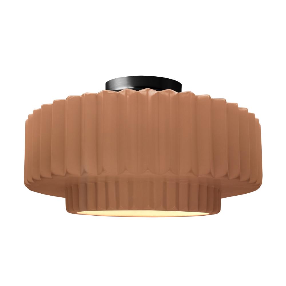 Large Tier Pleated Semi-Flush