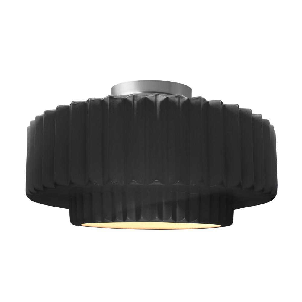 Large Tier Pleated Semi-Flush