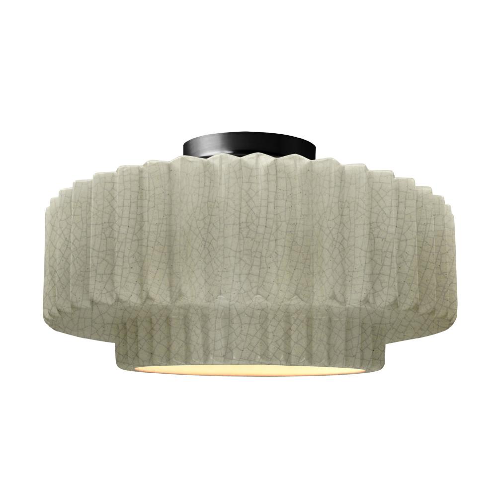 Large Tier Pleated Semi-Flush