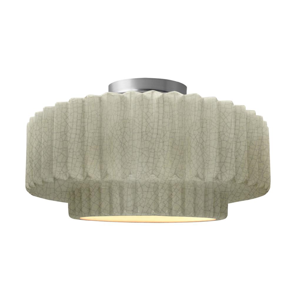 Large Tier Pleated Semi-Flush