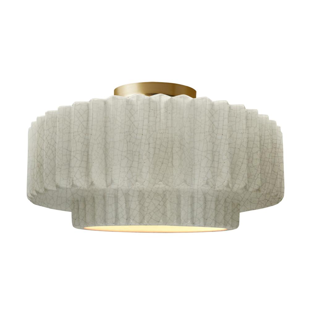 Large Tier Pleated LED Semi-Flush