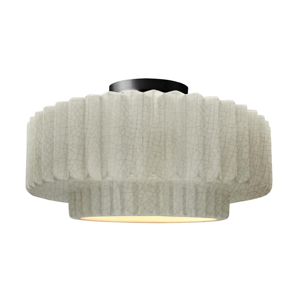 Large Tier Pleated LED Semi-Flush