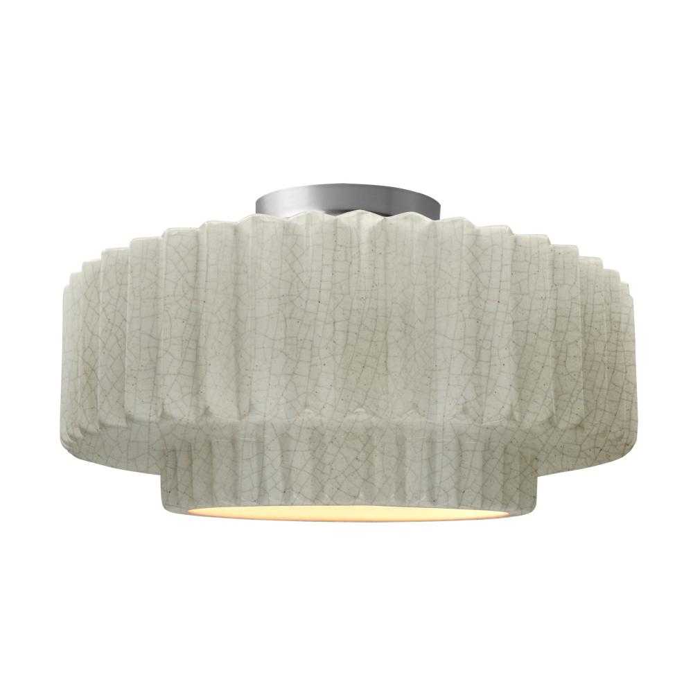 Large Tier Pleated LED Semi-Flush