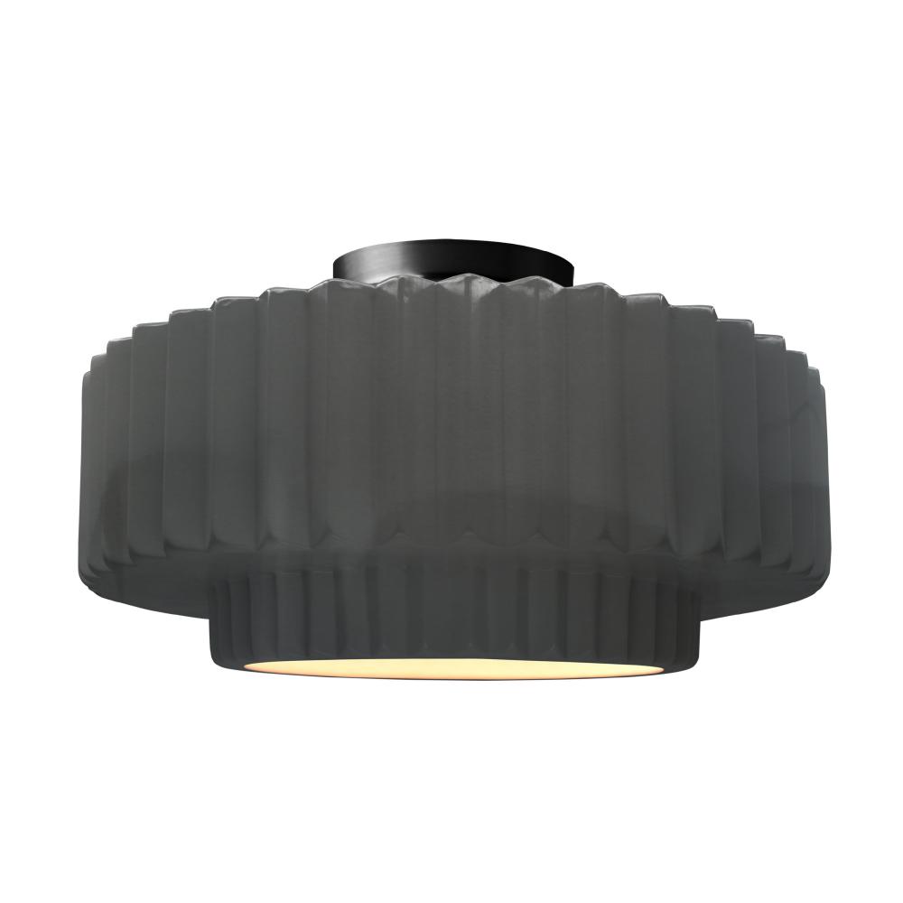 Large Tier Pleated Semi-Flush