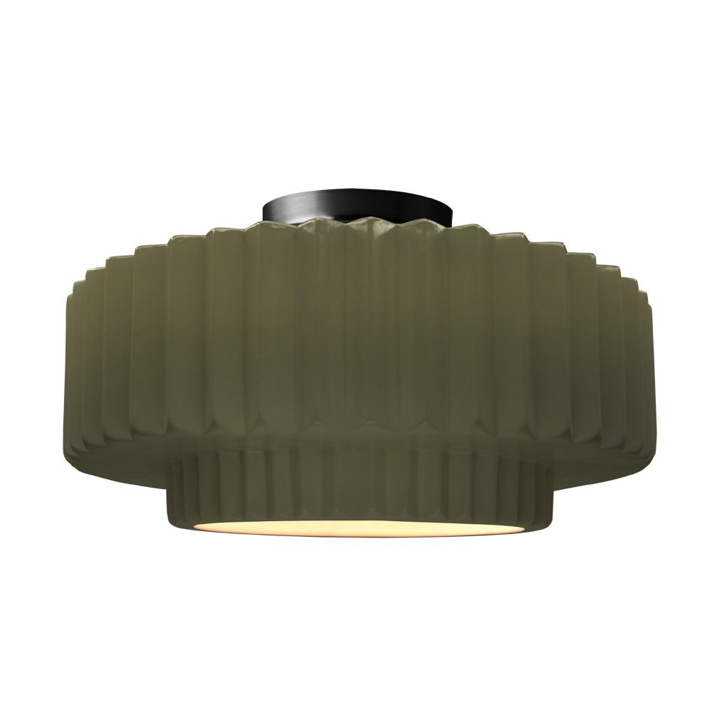 Large Tier Pleated Semi-Flush