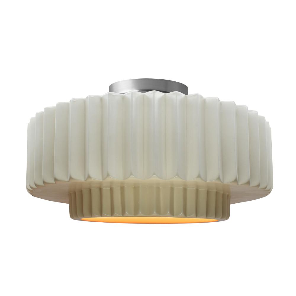 Large Tier Pleated Semi-Flush