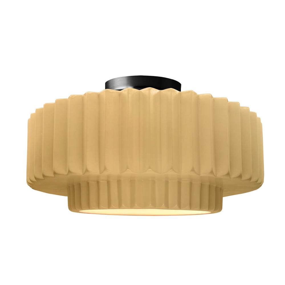 Large Tier Pleated Semi-Flush