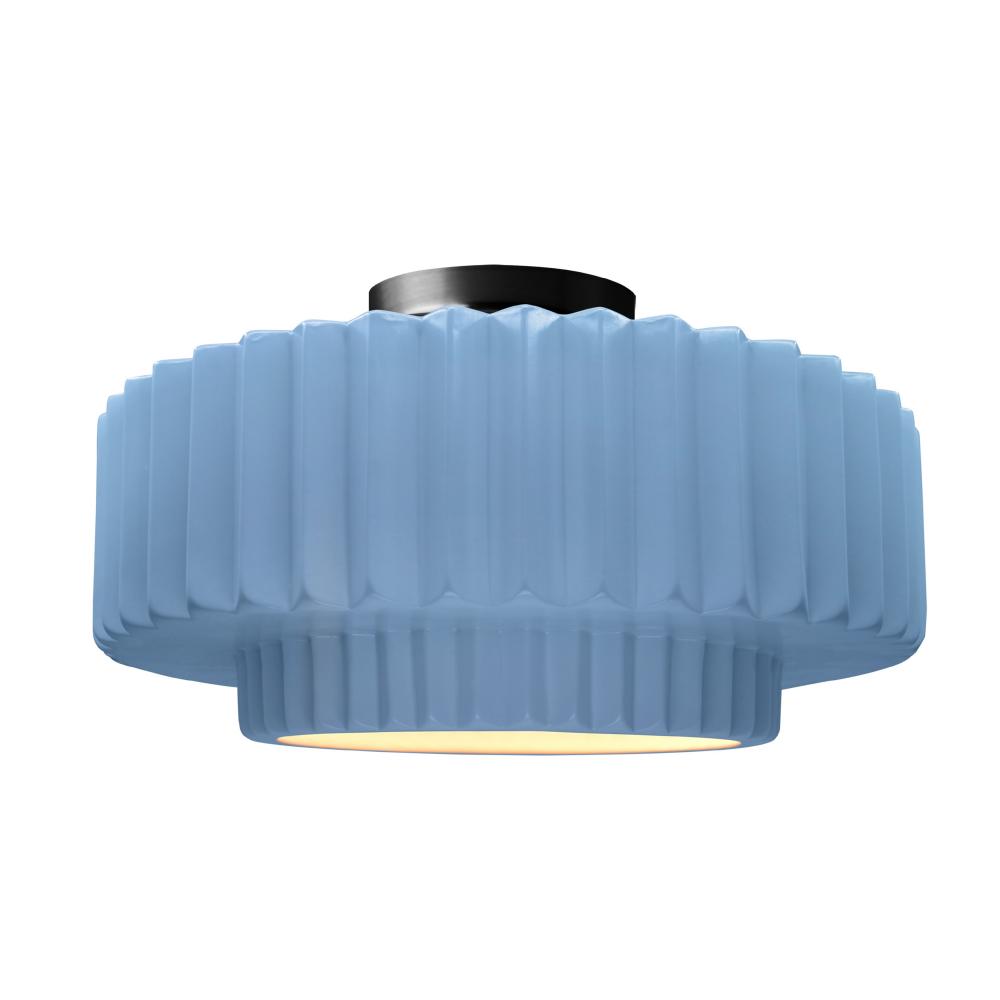 Large Tier Pleated Semi-Flush