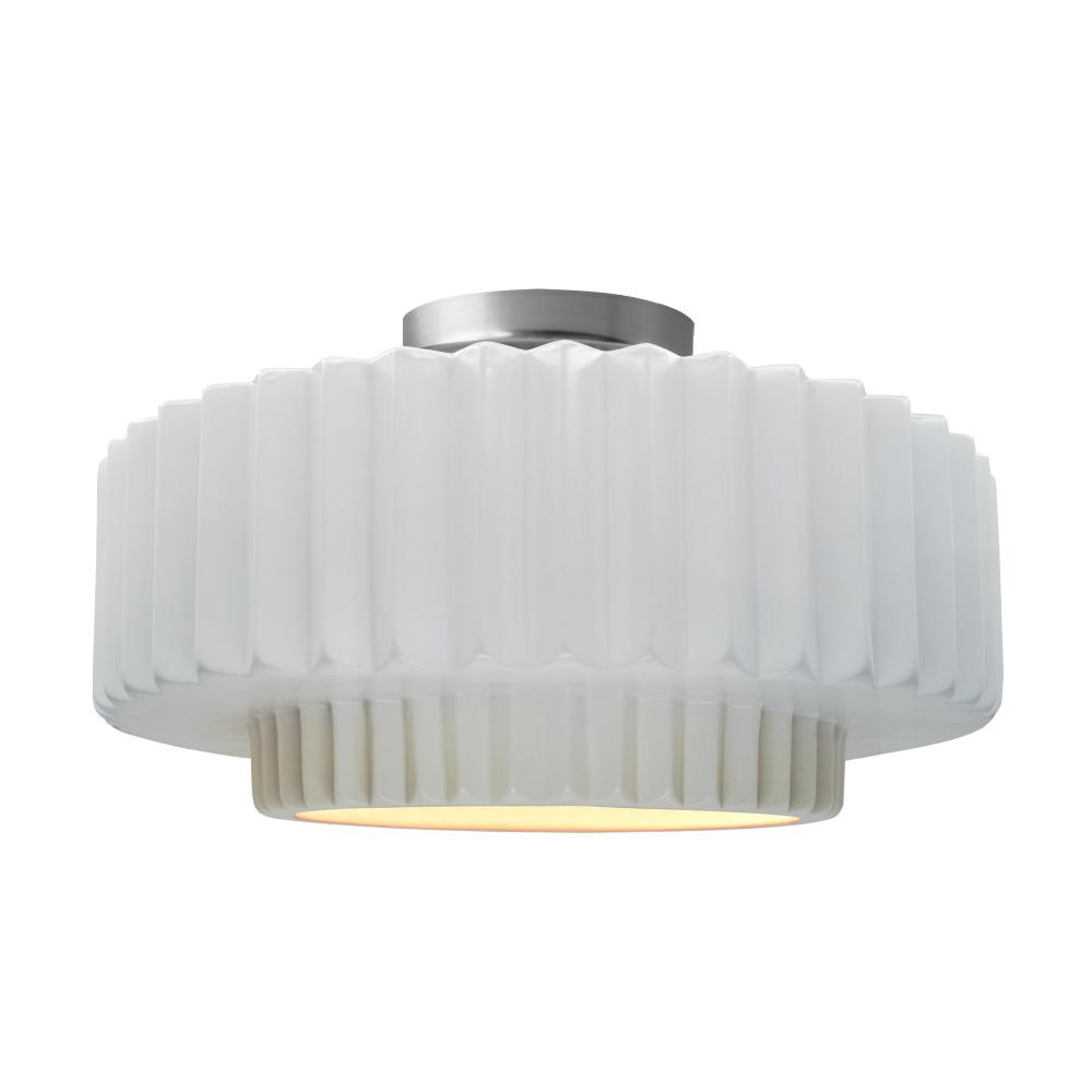 Large Tier Pleated Semi-Flush