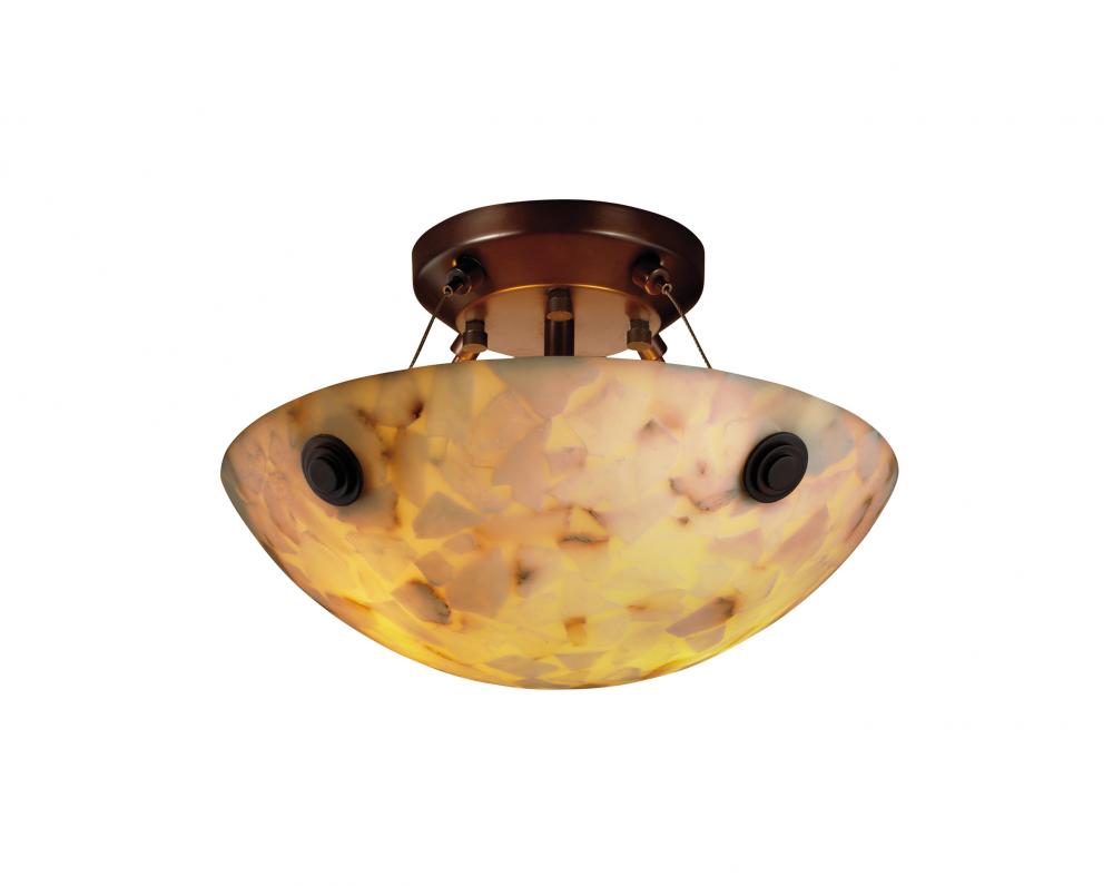 14&#34; LED Semi-Flush Bowl w/ Finials