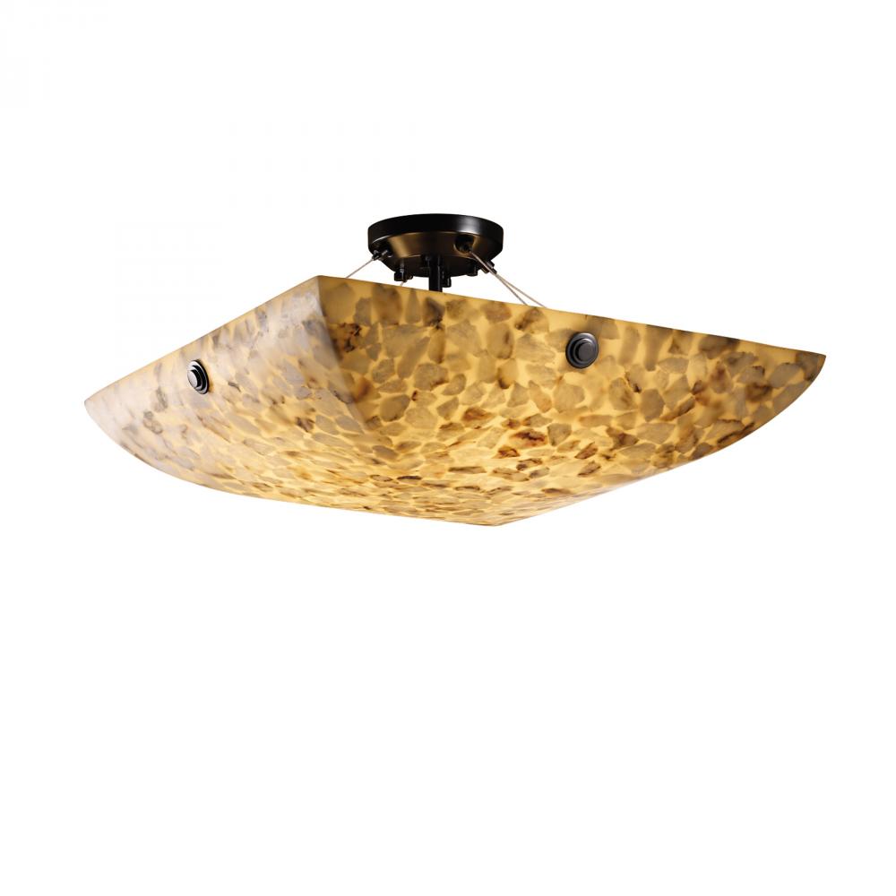 24&#34; LED Semi-Flush Bowl w/ CONCENTRIC CIRCLES FINIALS