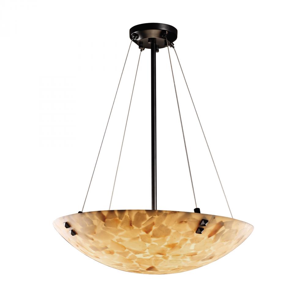 24&#34; LED Pendant Bowl w/ Pair Square w/ Points Finials