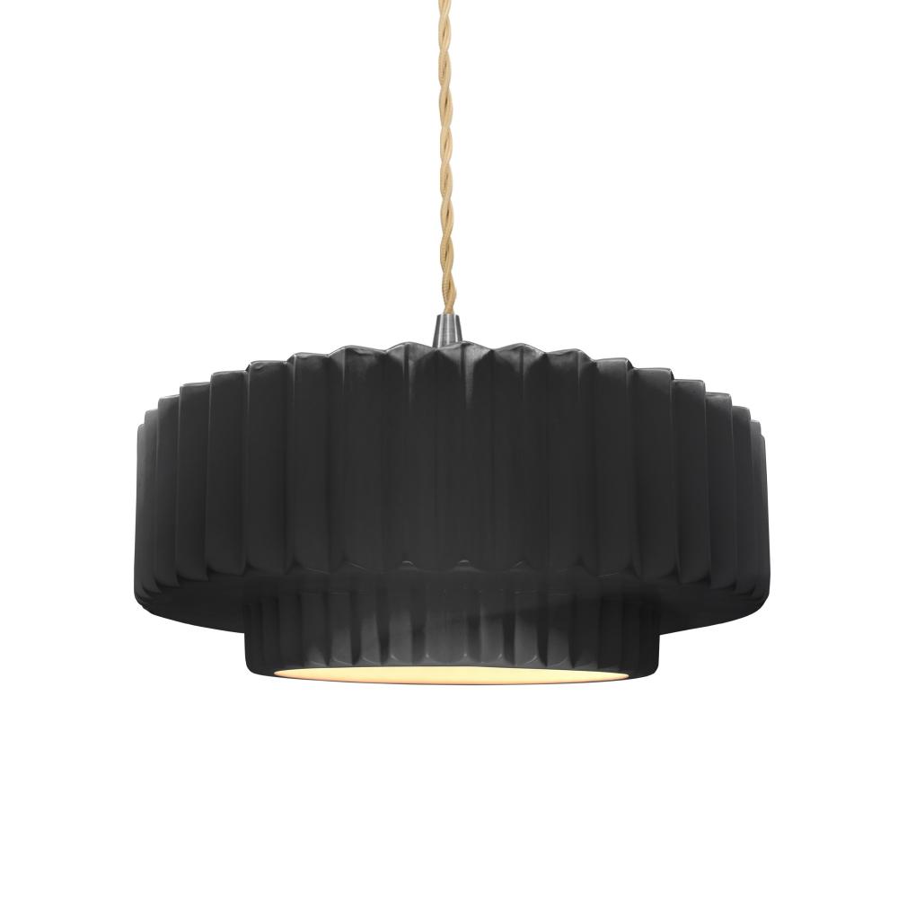 Medium Tier Pleated LED Pendant