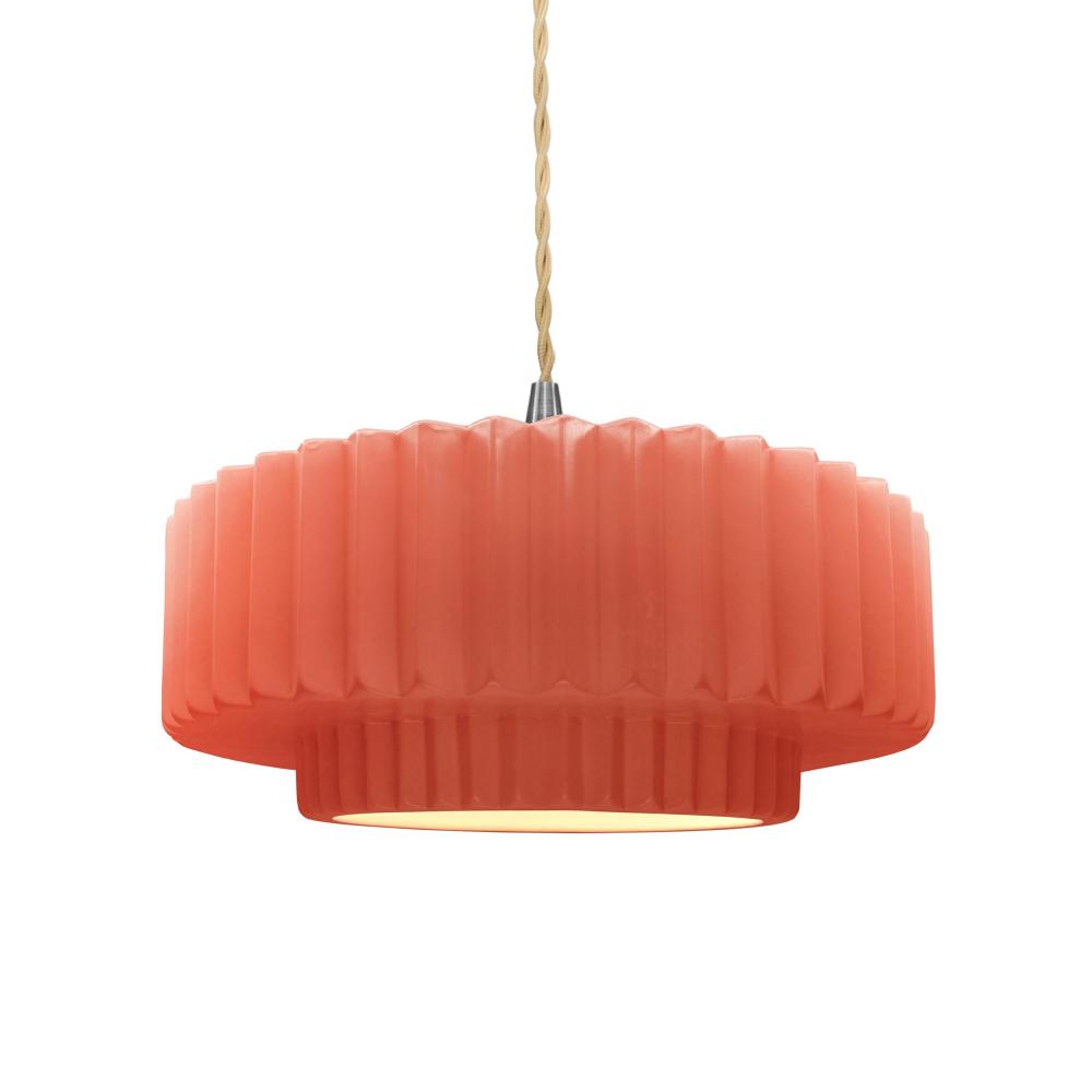 Medium Tier Pleated LED Pendant