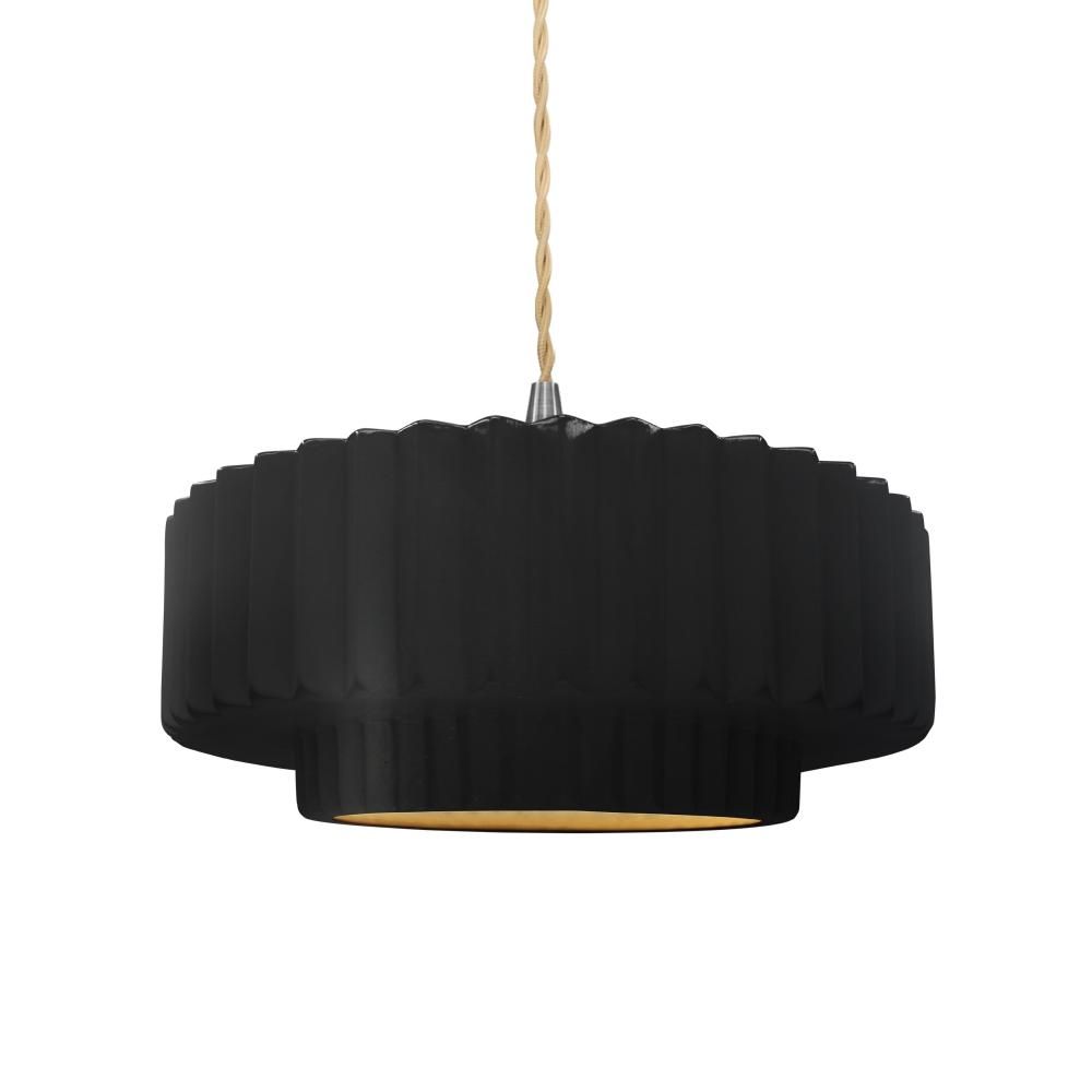 Medium Tier Pleated LED Pendant