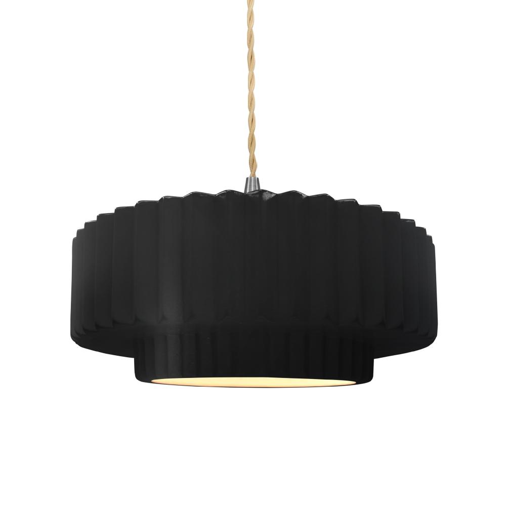 Medium Tier Pleated LED Pendant