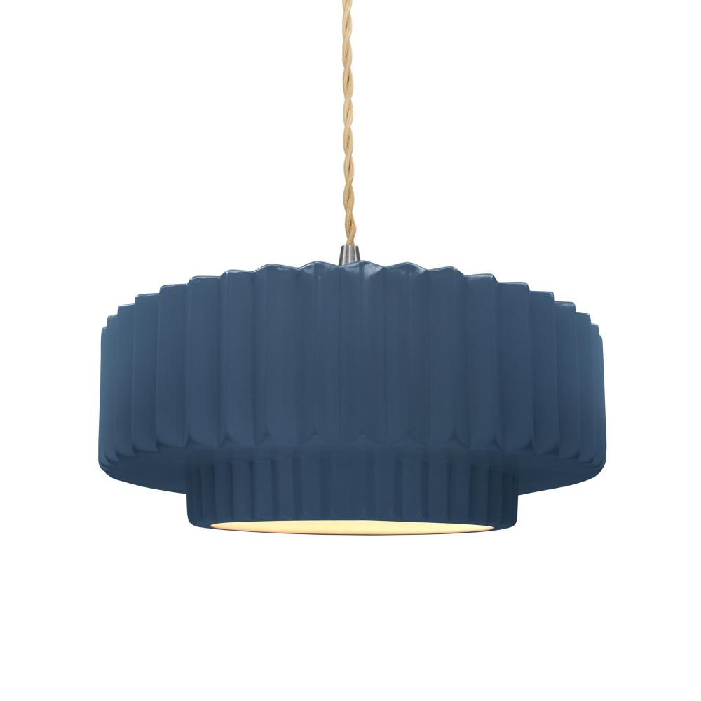 Medium Tier Pleated LED Pendant