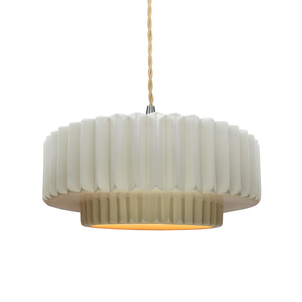 Medium Tier Pleated LED Pendant