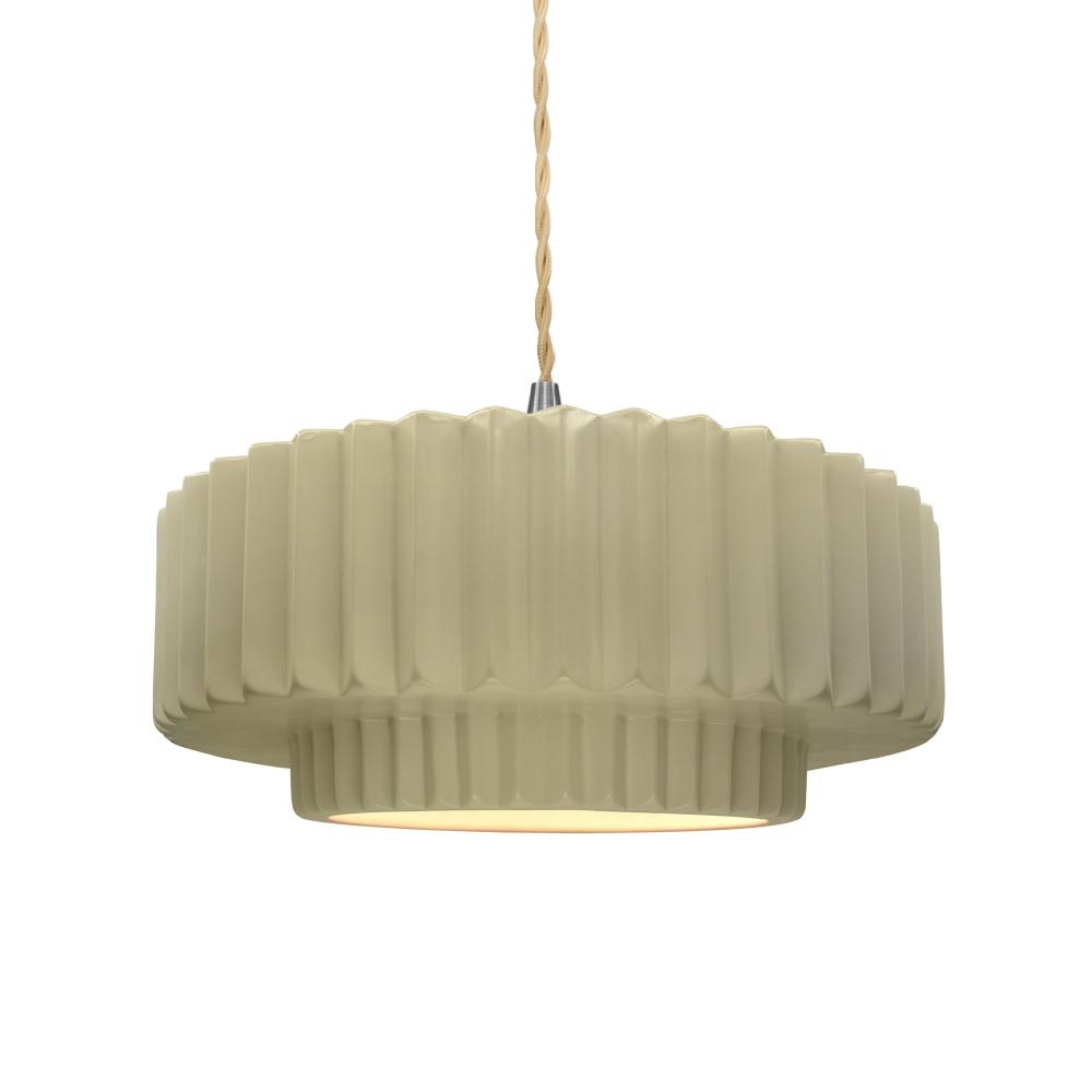 Medium Tier Pleated LED Pendant