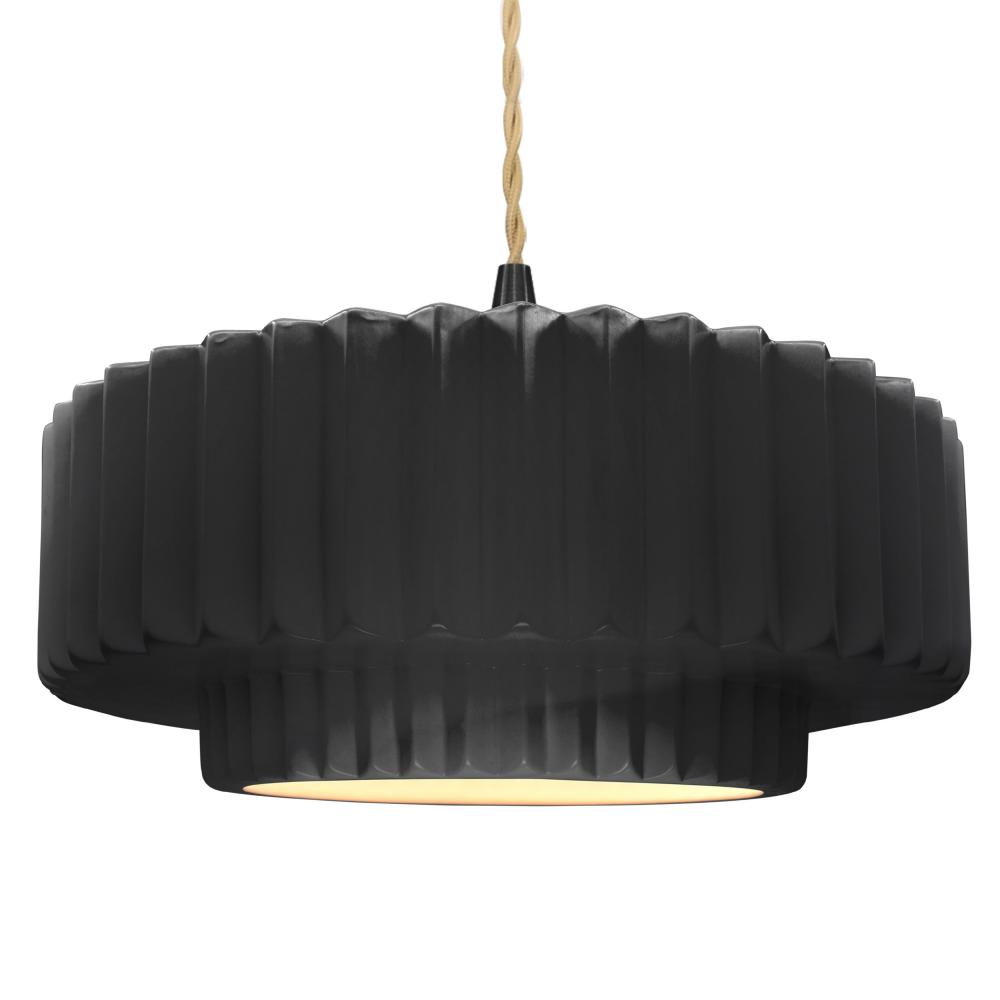 Large Tier Pleated 1-Light Pendant