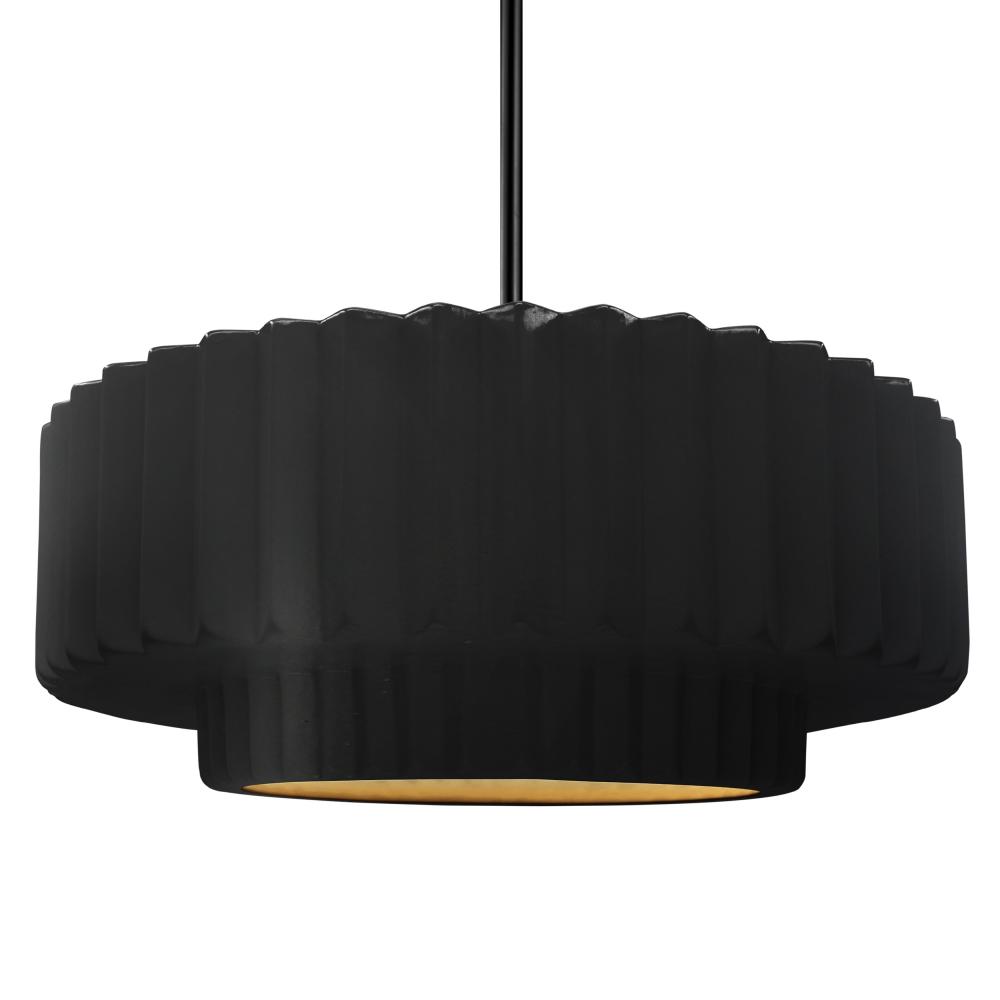 Large Tier Pleated LED Pendant