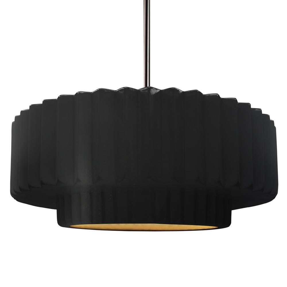 Large Tier Pleated 1-Light Pendant