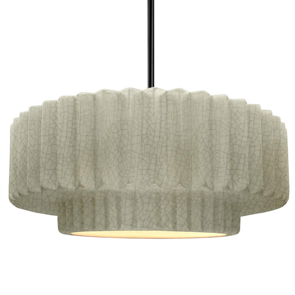 Large Tier Pleated LED Pendant