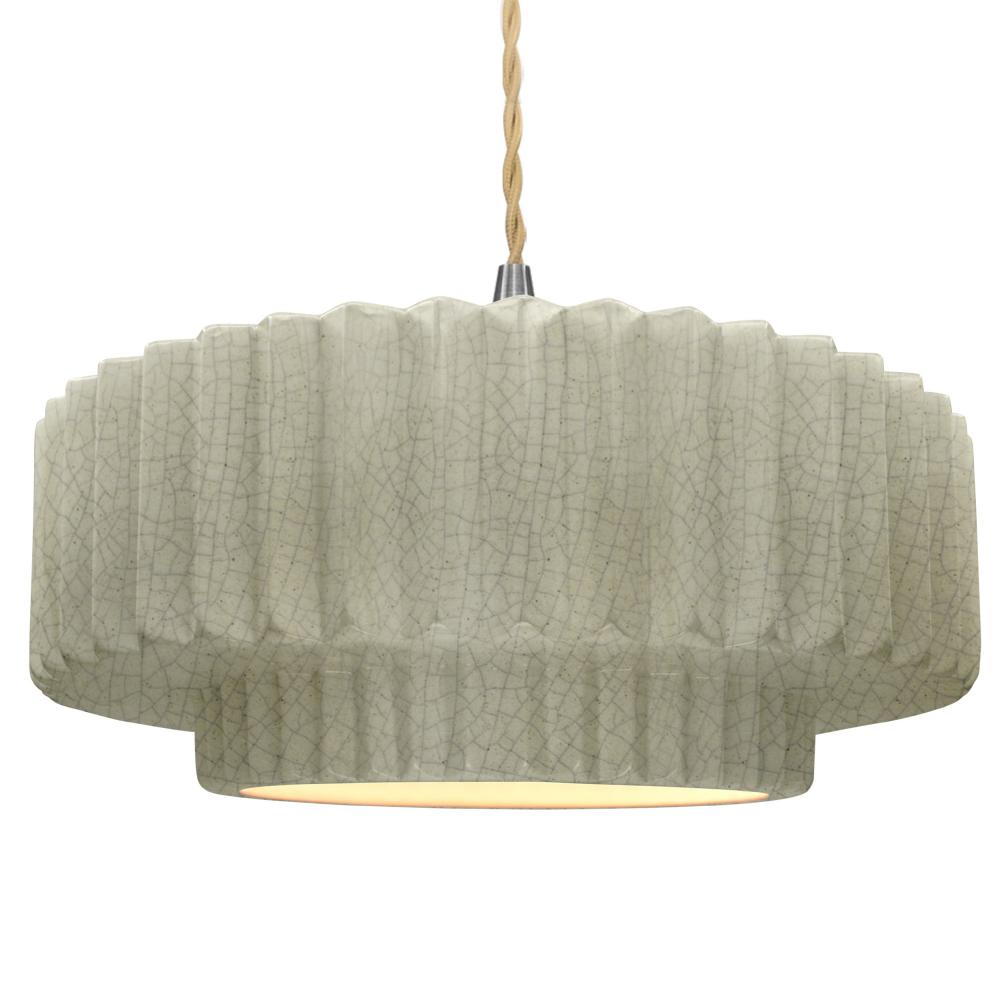 Large Tier Pleated LED Pendant