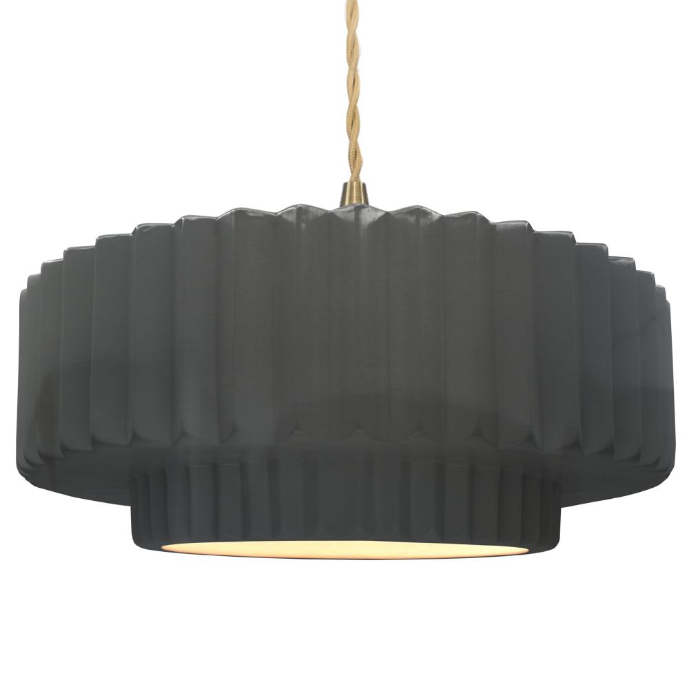 Large Tier Pleated 1-Light Pendant