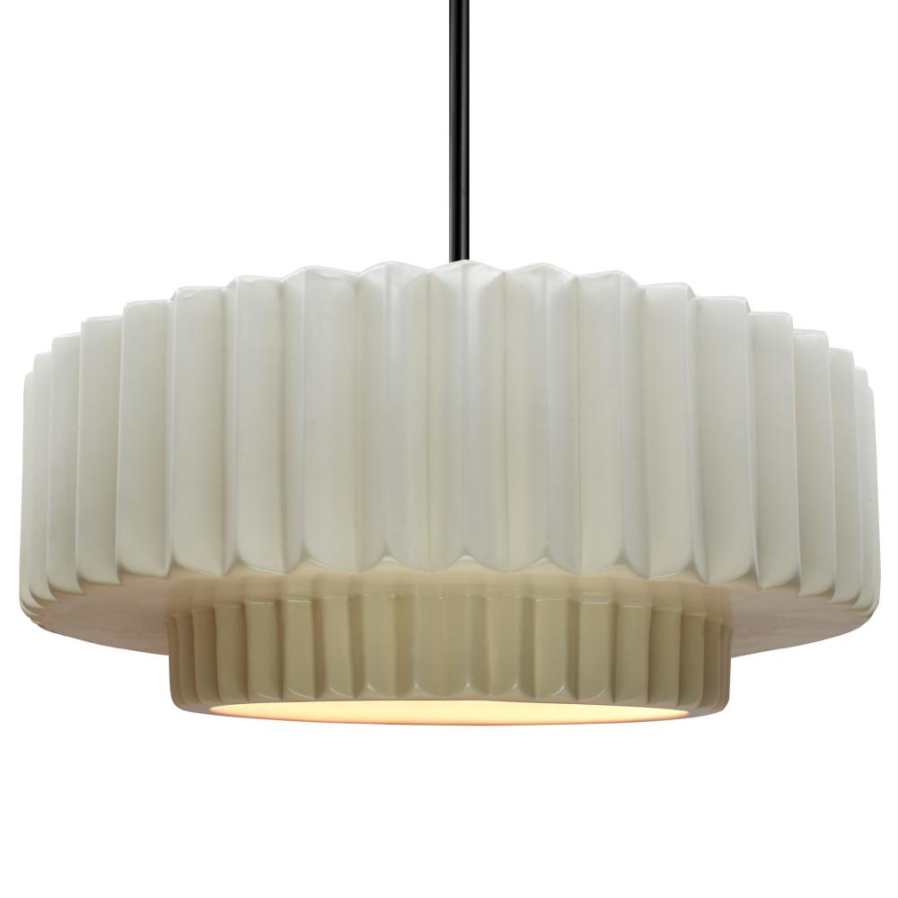 Large Tier Pleated LED Pendant