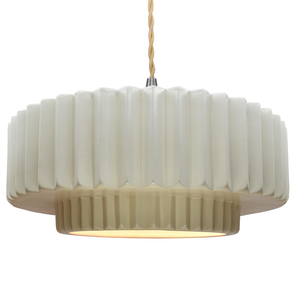 Large Tier Pleated LED Pendant