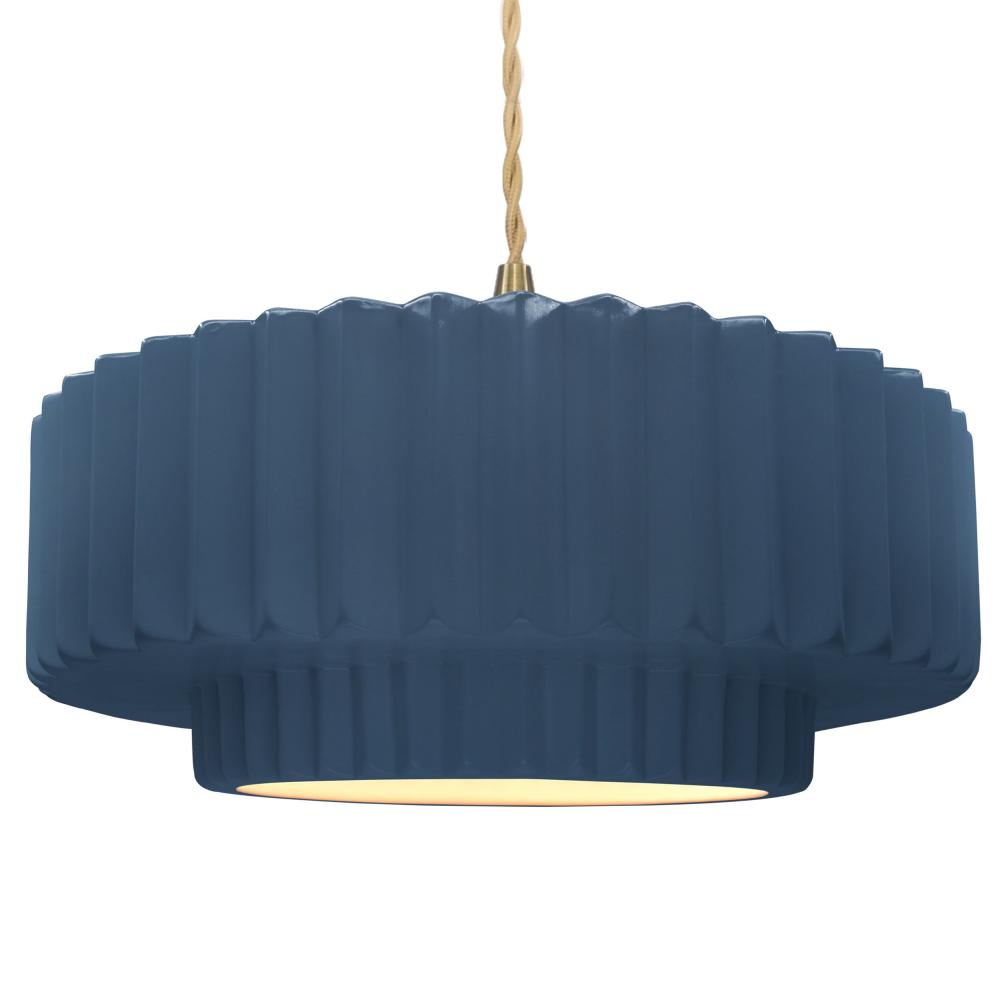 Large Tier Pleated 1-Light Pendant