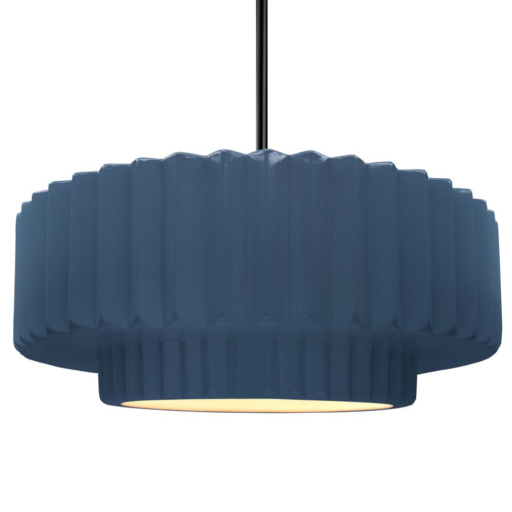 Large Tier Pleated LED Pendant