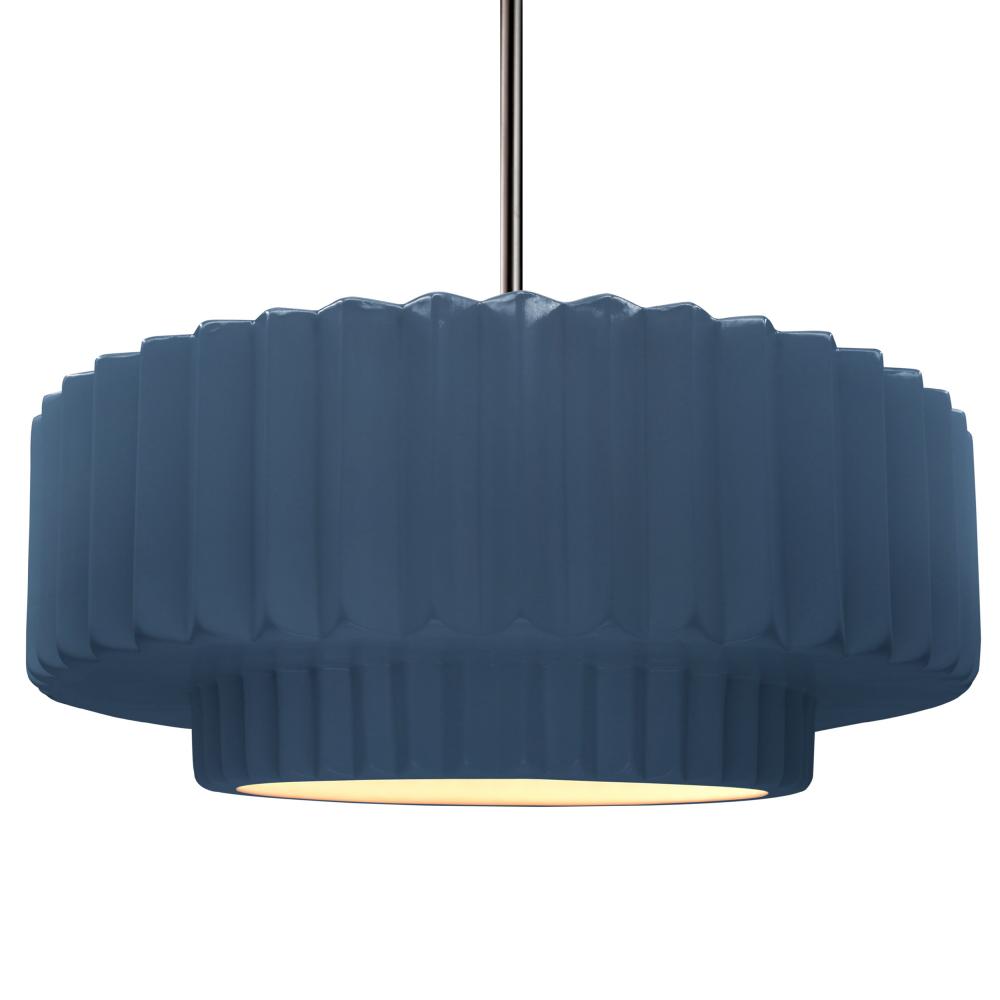 Large Tier Pleated LED Pendant