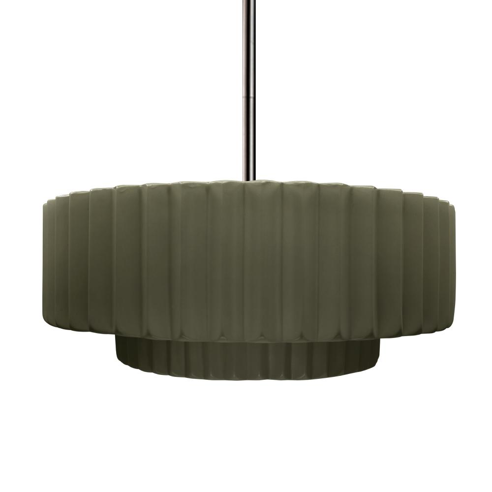 Large Tier Pleated LED Pendant