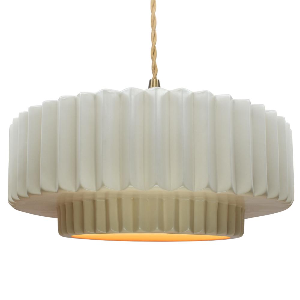 Large Tier Pleated 1-Light Pendant