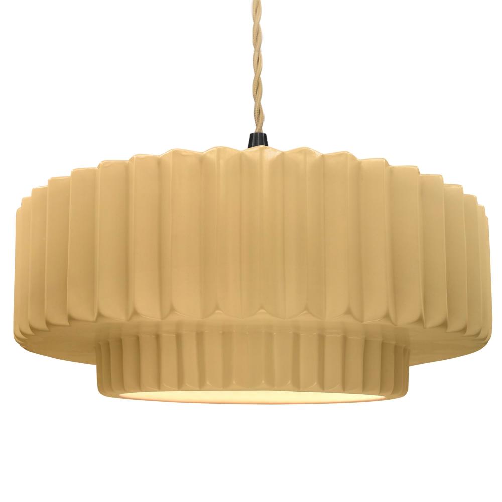 Large Tier Pleated 1-Light Pendant